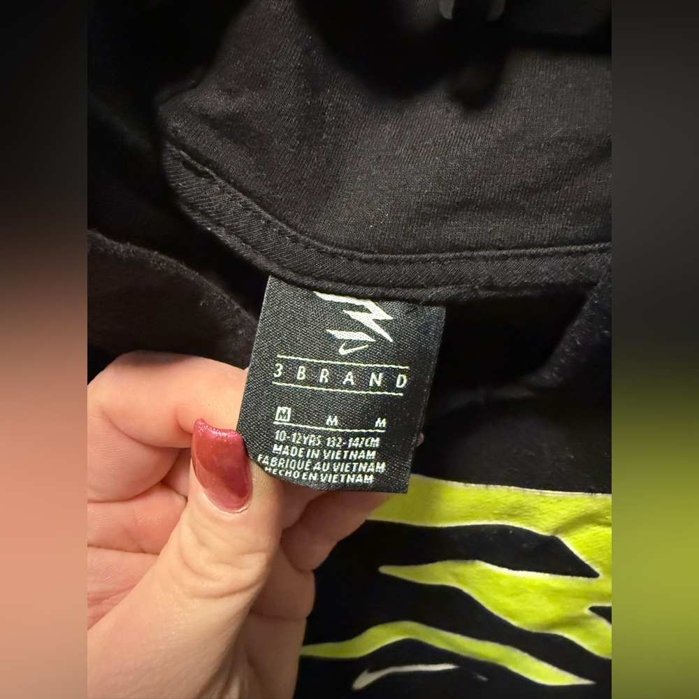 3Brand Black and Neon Green T-Shirt